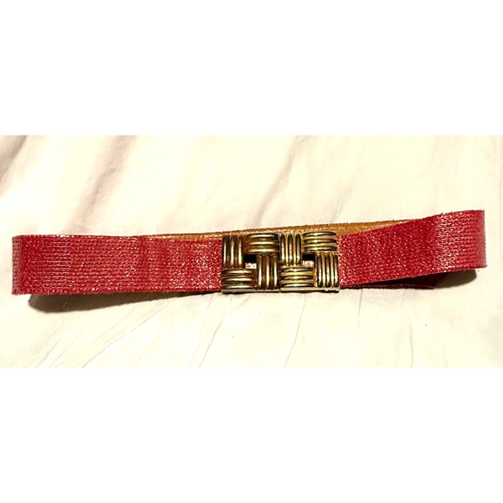Vintage Maureen Elaine Picadilly Sauare Pink Metallic Bellt